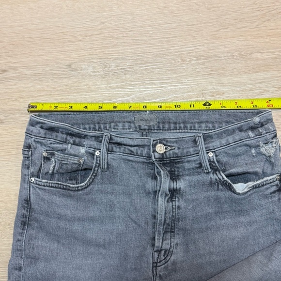 MOTHER The Scrapper Cuff Ankle Fray Women’s Gray Jeans with Distressed Details - Picture 7 of 12